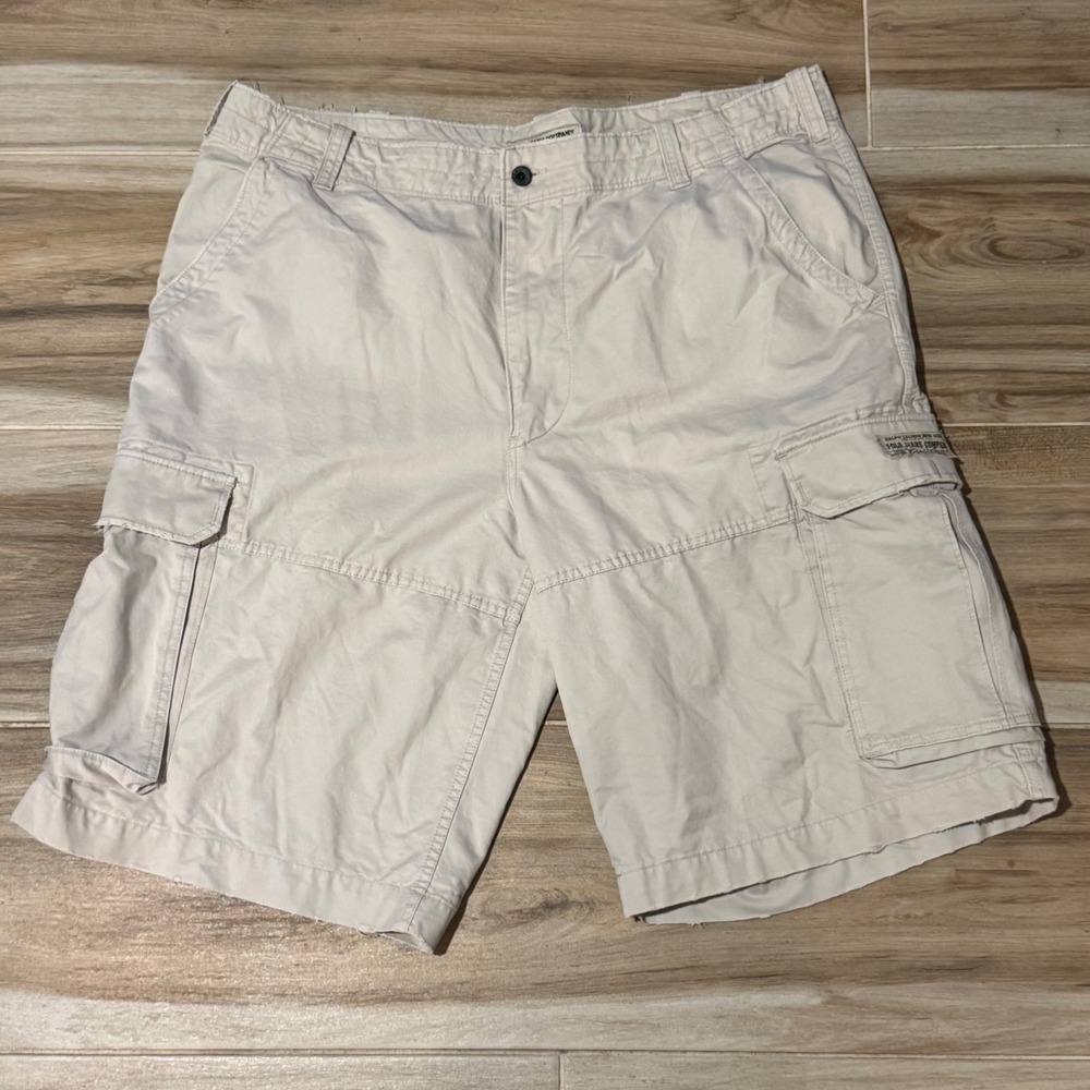 Vintage Polo Jeans Co Ralph‎ Lauren Mens Cargo Shorts Tan Khaki Cotton Size 38